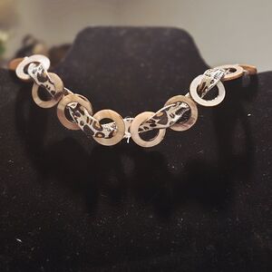 Leopard Print Hoop Link Necklace Choker